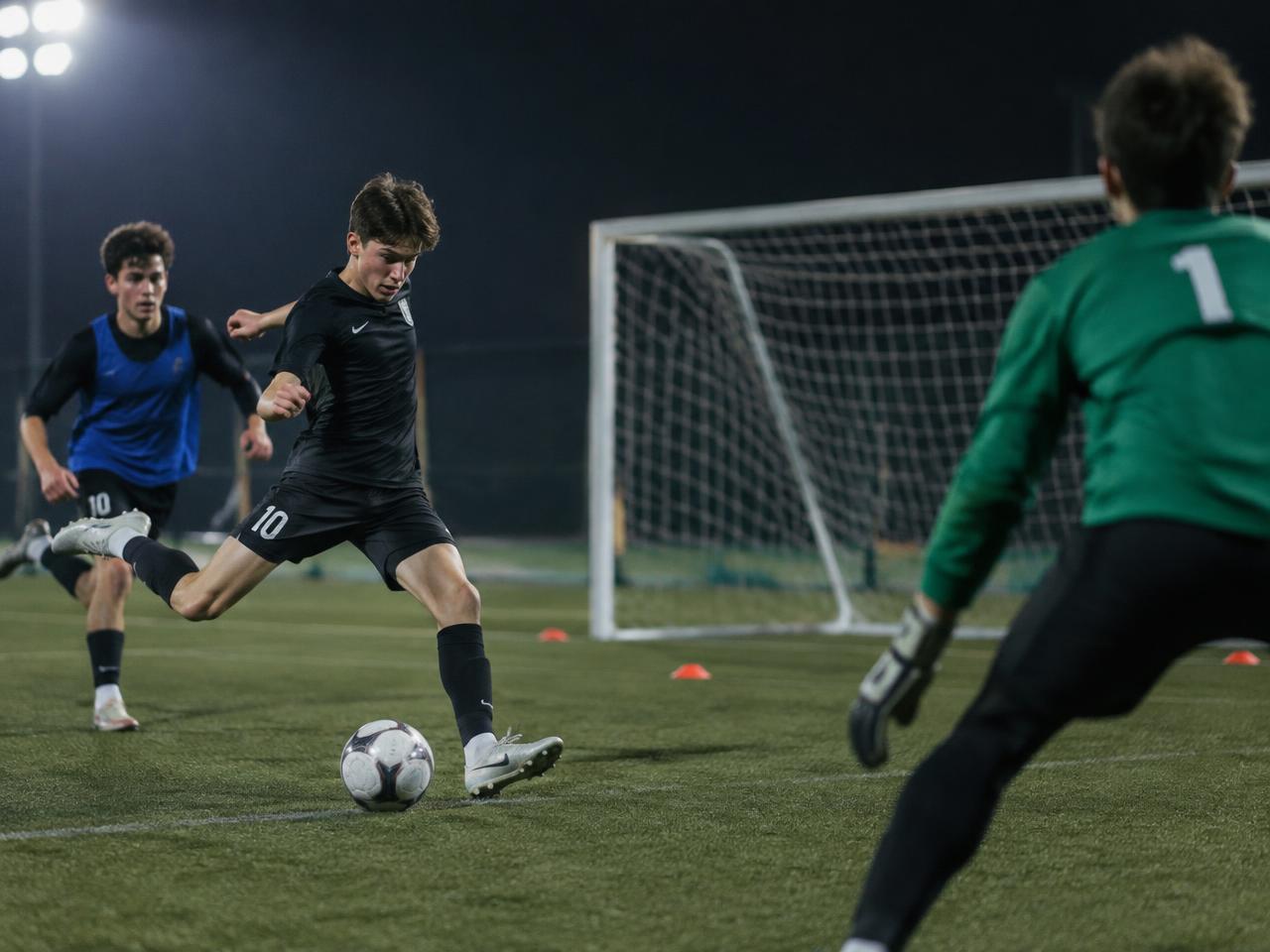Player shooting at goal